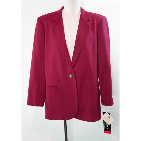 Sag Harbor Wool Blazer, Maroon - Picture 1 of 4